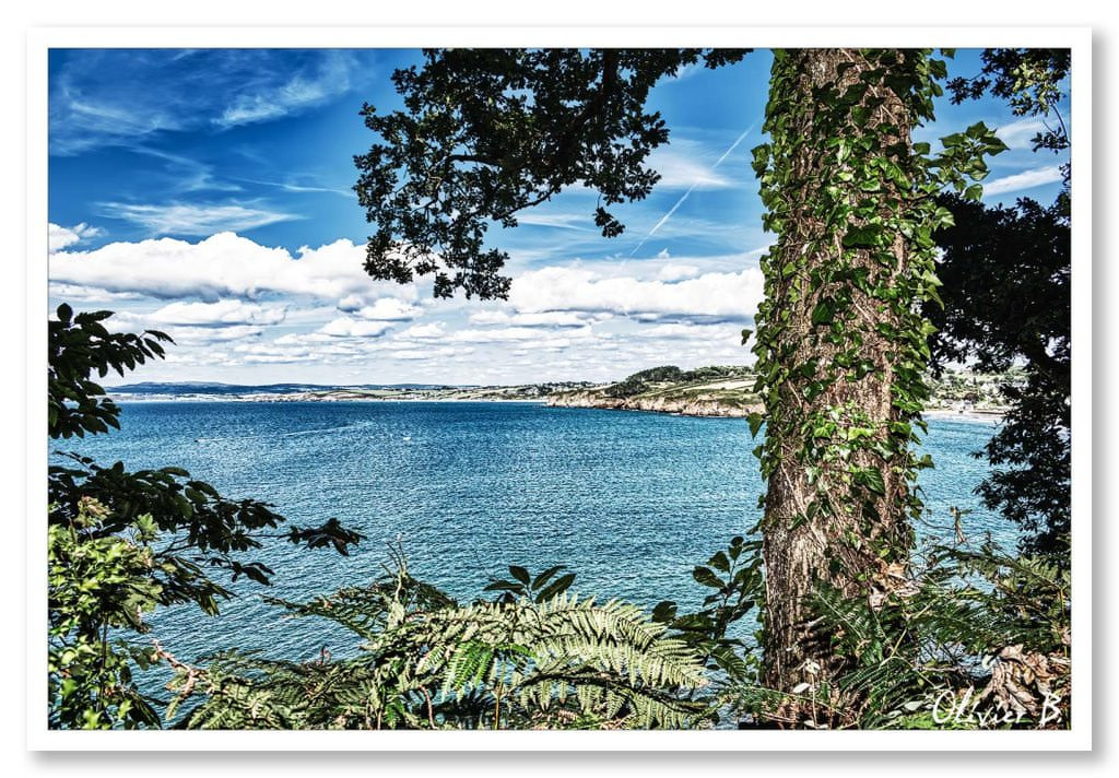 Vue exceptionnelle de la baie de Douarnenez depuis le sentier côtier de Plomarc&#039;h